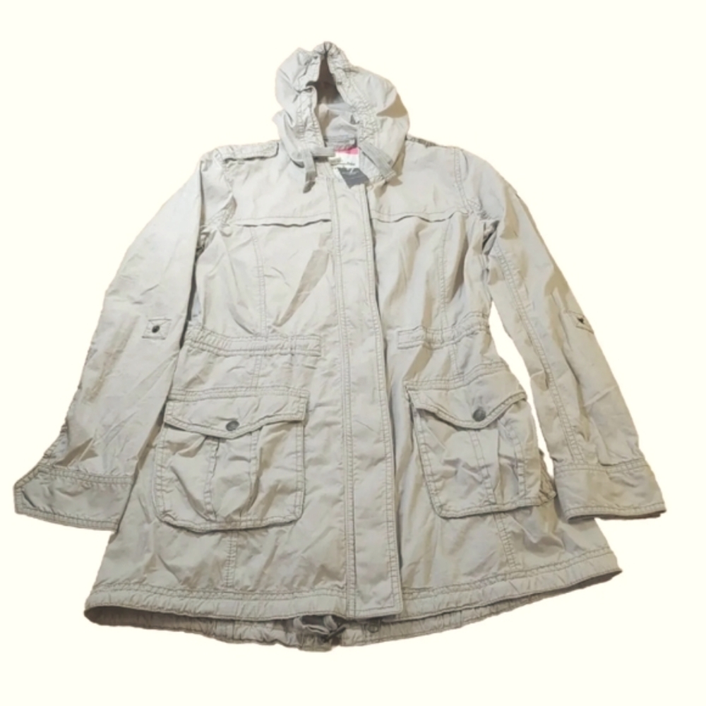 Abercrombie Finch Zip Up Jacket Desert Khaki Military Field Coat Utility Gorp Sm - Picture 6 of 6